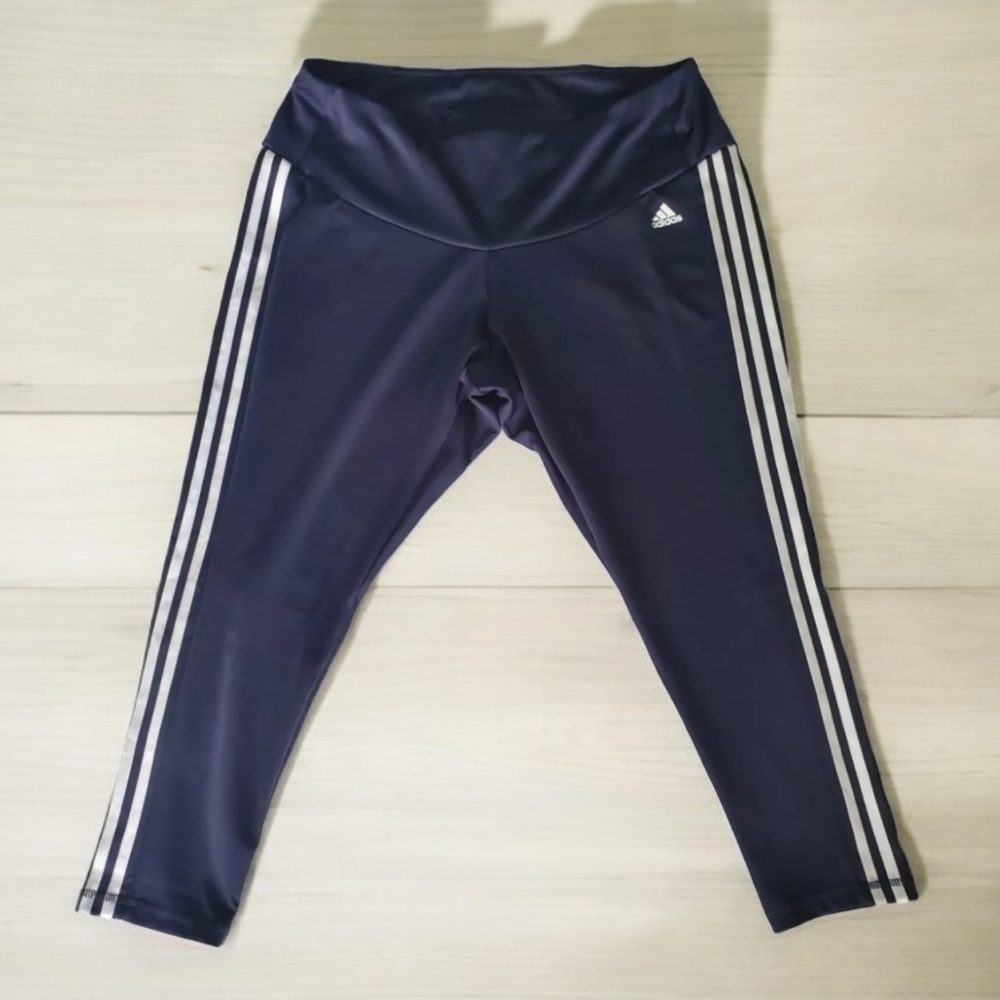 Adidas Workout Pants Womens Size 4x‎ Aeroready Primegreen Navy Blue 3 Stripes